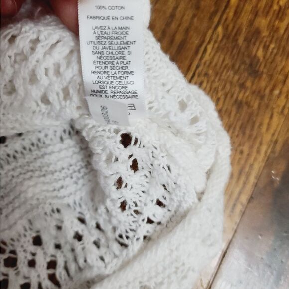 White Crochet Boho High Neck Hippie Tank Top Express Medium - Picture 9 of 10